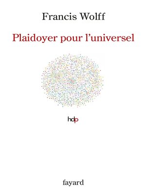 cover image of Plaidoyer pour l'universel